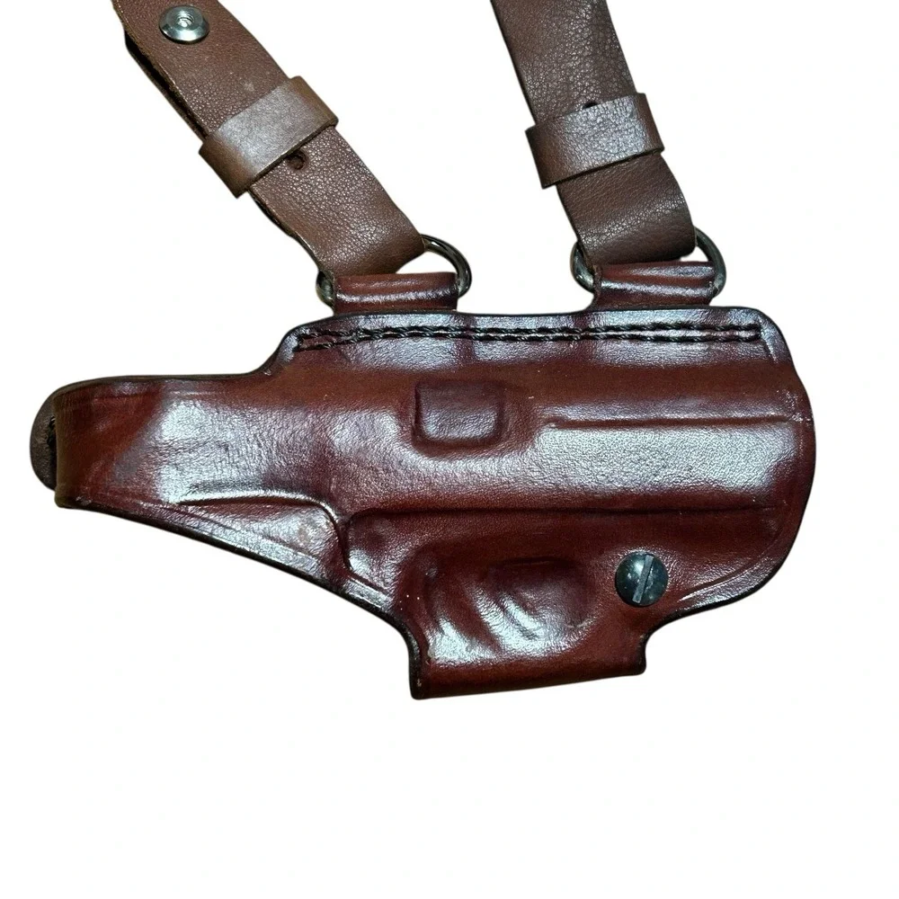 Don Hume Leather Holster Straps Belt‎ Holder Dbl Ammo Magazine Pouch